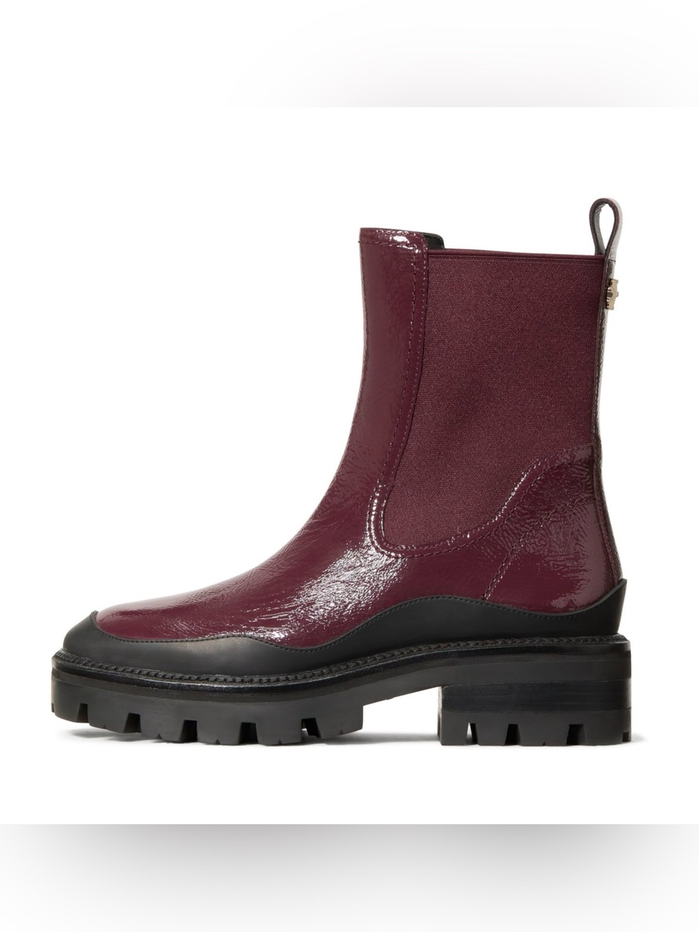 NWOT- Kate Spade ‘London’ Crinkle Patent Leather Chelsea Boots-RARE COLOR